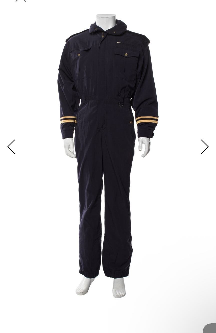Vintage Ralph Lauren Collection One Piece Ski Suit Womens Sm Navy Gold Stripe